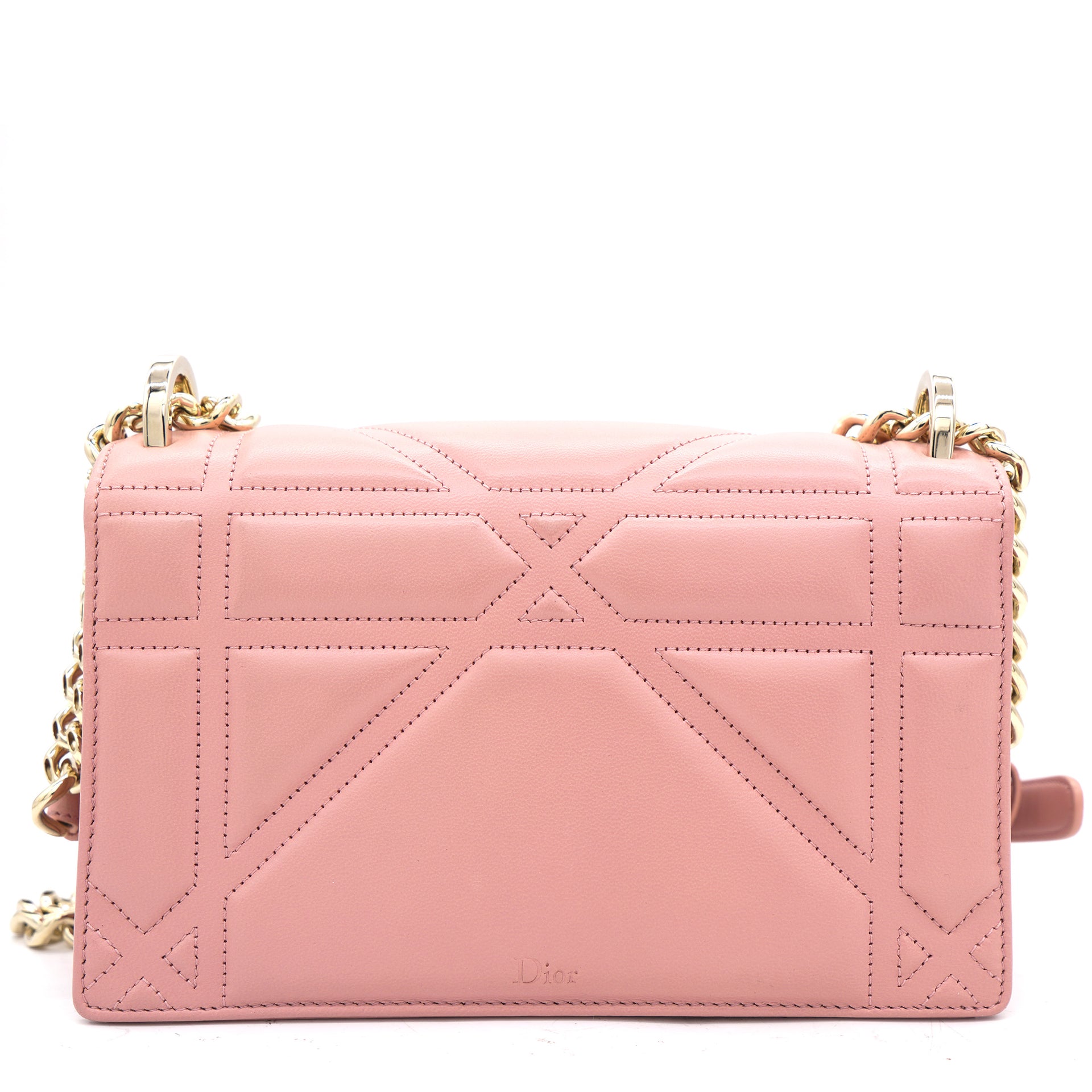 Pink Leather Small Diorama Flap Shoulder Bag