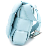 Blue Padded Leather Cassette Crossbody Bag