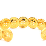 Metal Paris Button Logo Cuff Bracelet Gold