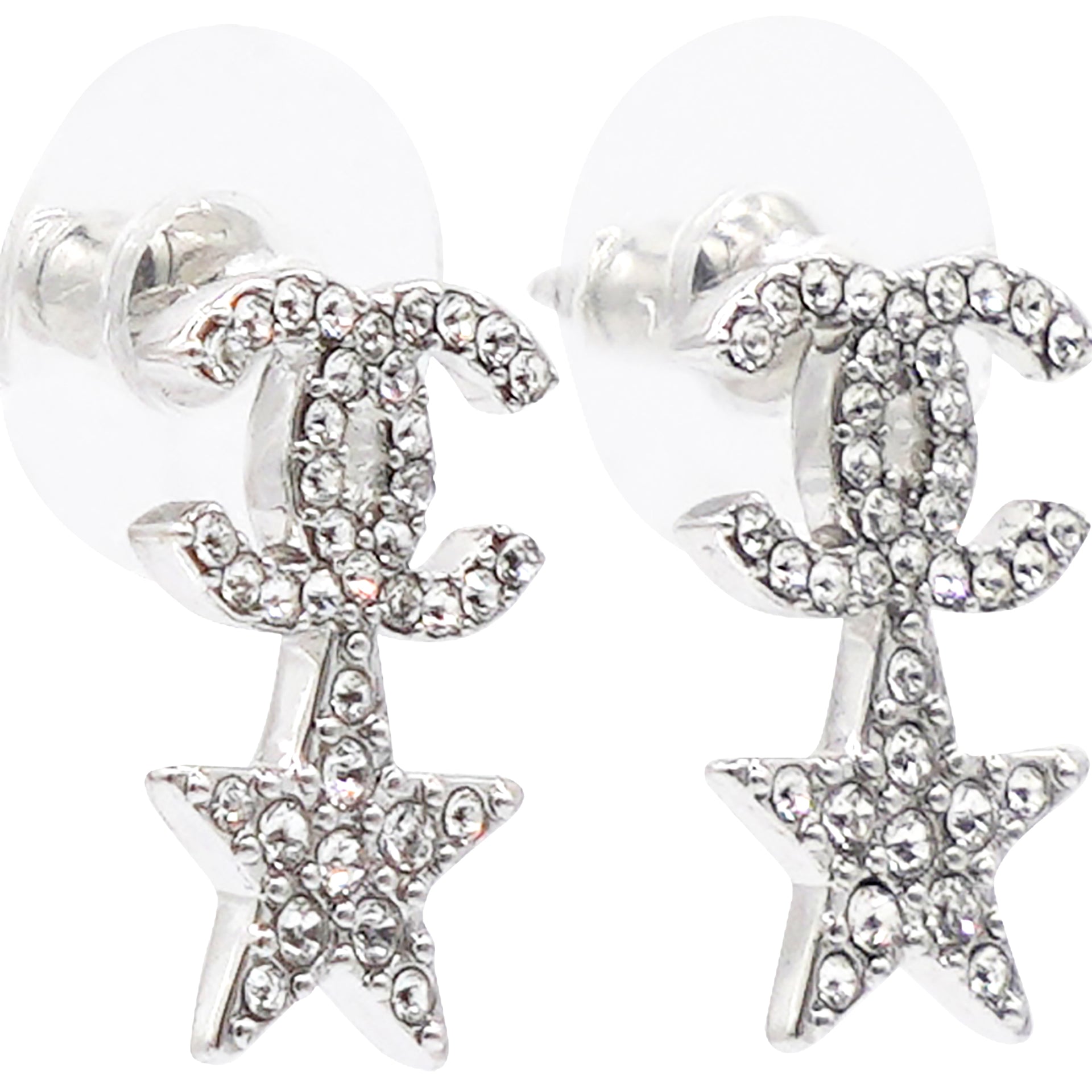 Chanel Crystal CC Logo Earrings – STYLISHTOP