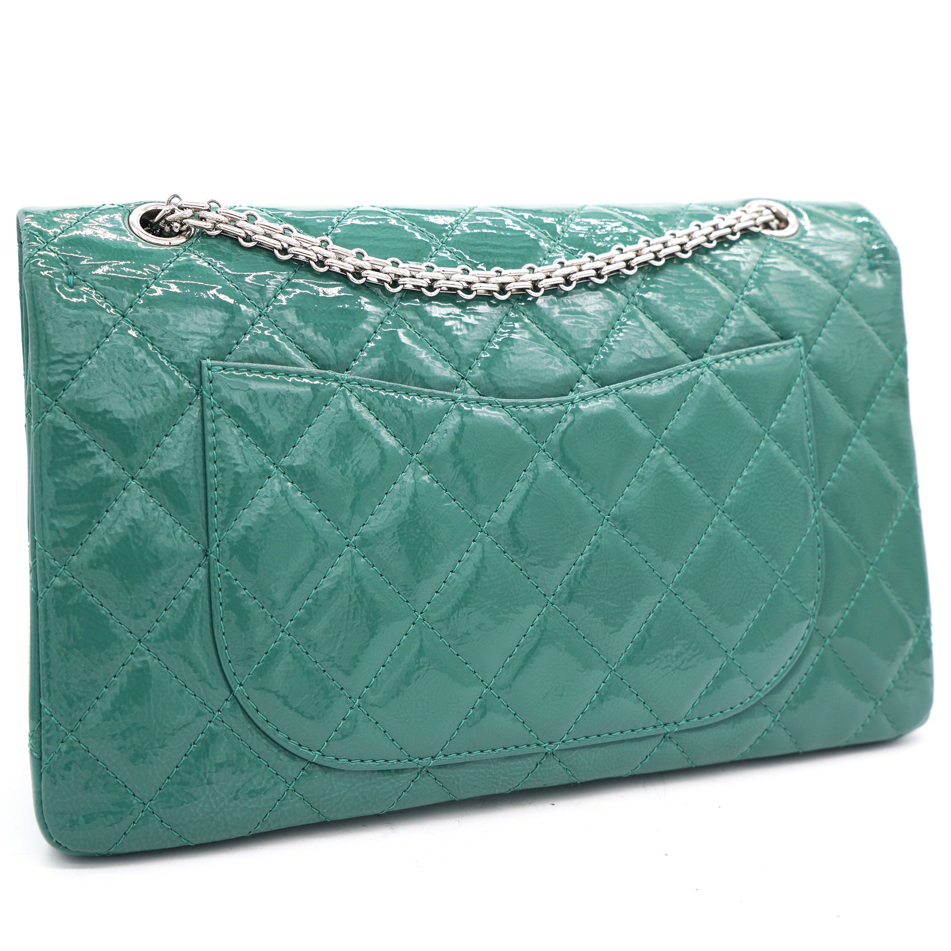 Green Quilted Patent Leather Reissue 2.55 Classic 227 Flap Bag