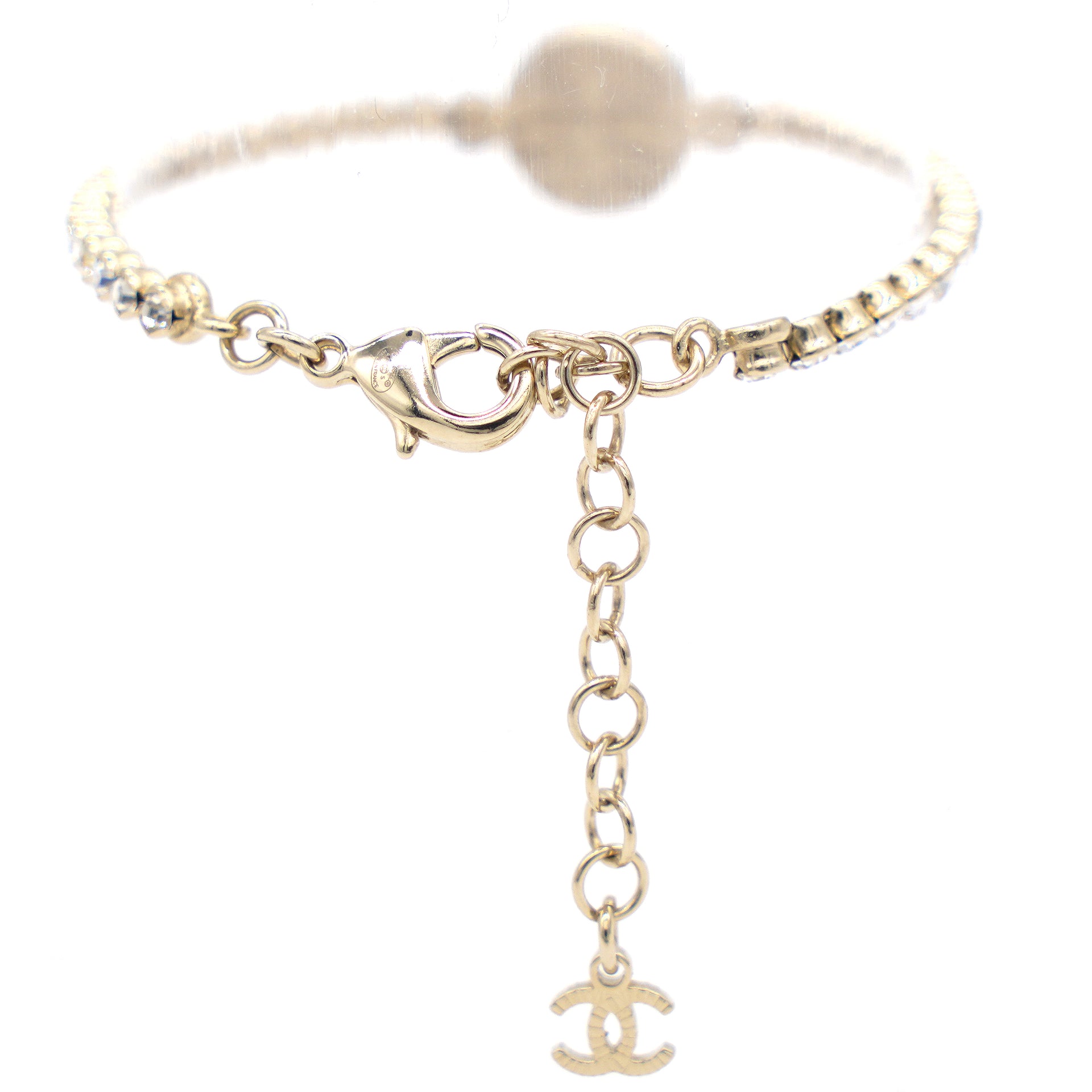 CC Round Crystals Logo Gold Bracelet