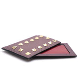 Blush Leather Rockstud Card Holder