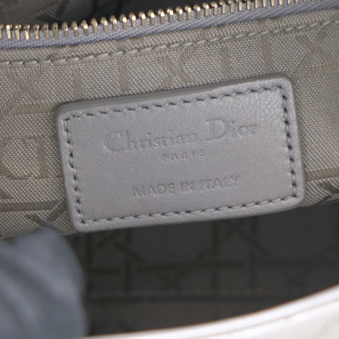 Pearl Grey Cannage Leather Mini Lady Dior Tote