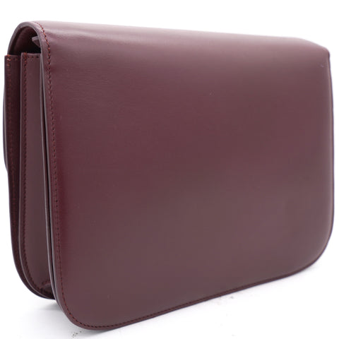 Burgundy Leather Medium Classic Box Crossbody Bag