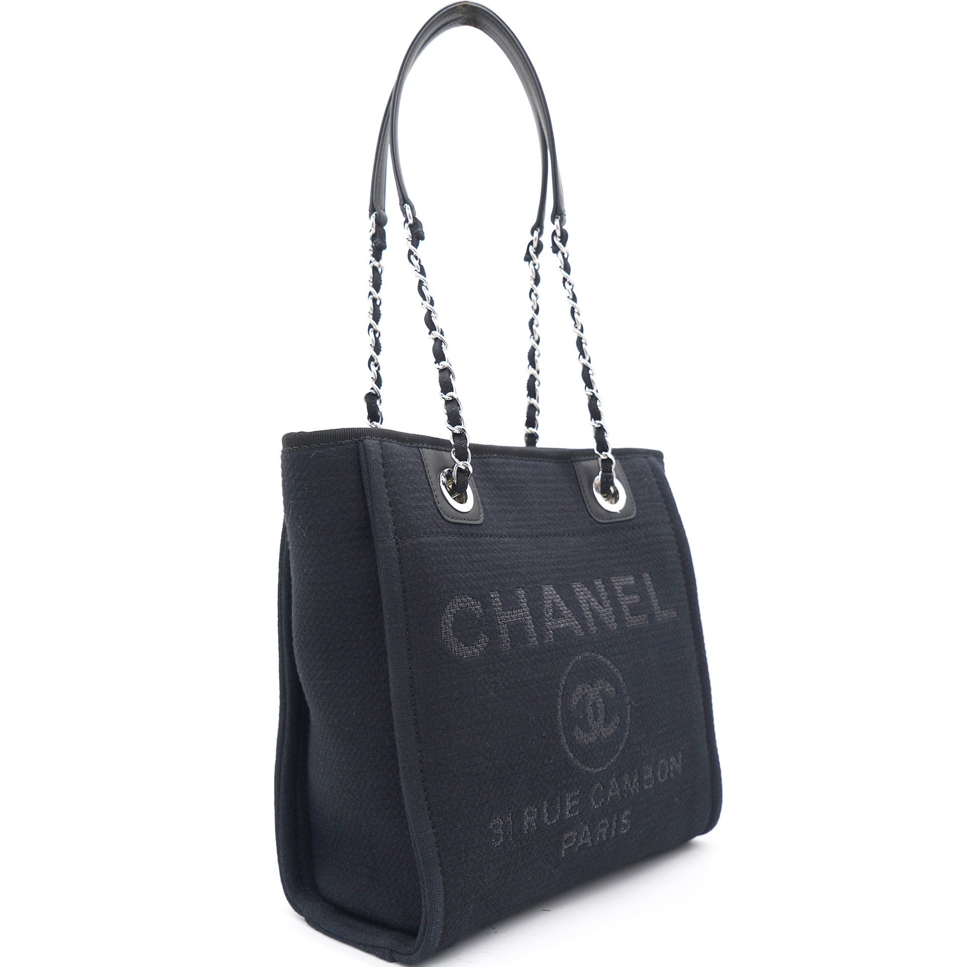 chanel black leather tote bag