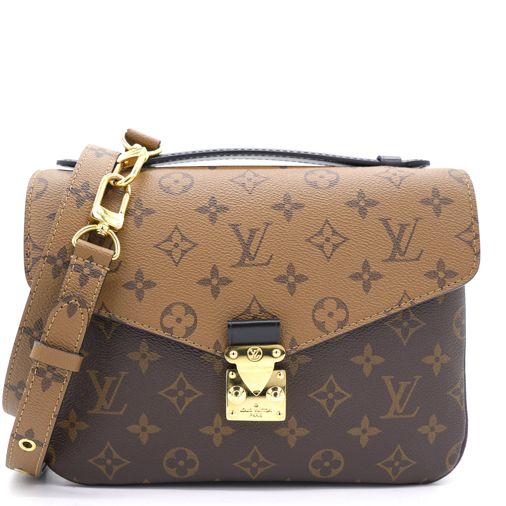 Louis Vuitton Pochette Metis Shoulder Bag in Brown Canvas Cloth
