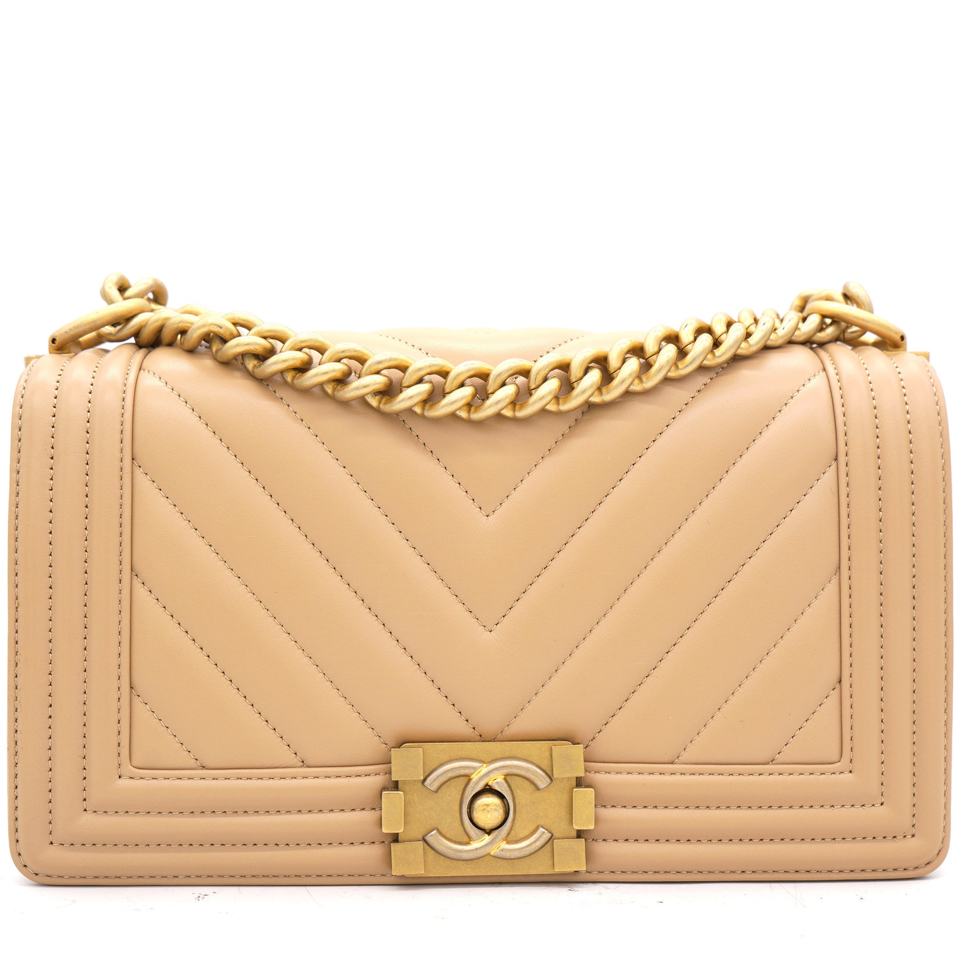 Chanel Quilted Boy Wallet on Chain WOC Red Caviar Aged Gold Hardware – Coco  Approved Studio