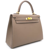 Etoupe Epsom Leather Gold Hardware Kelly 25 Bag