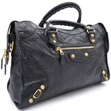 Black Leather Giant 12 City Bag