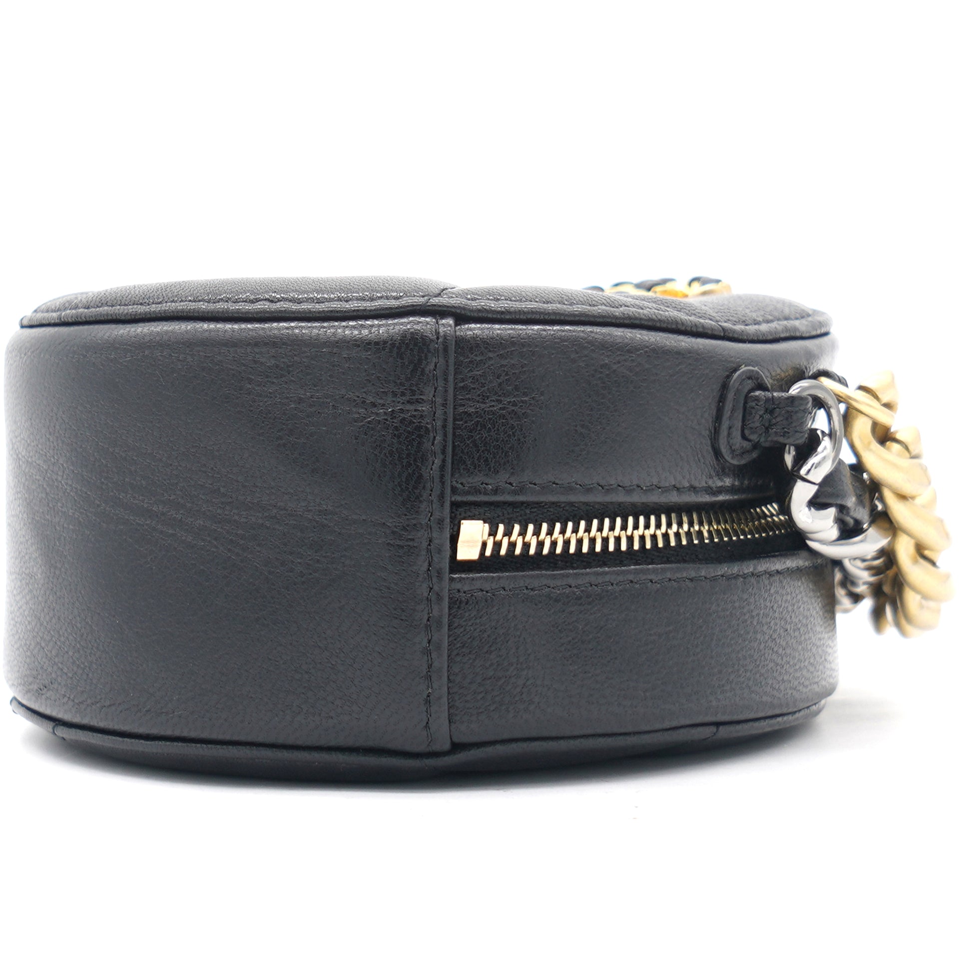 Black/Beige Leather and Fabric Cap Toe Slingback Flats 35.5