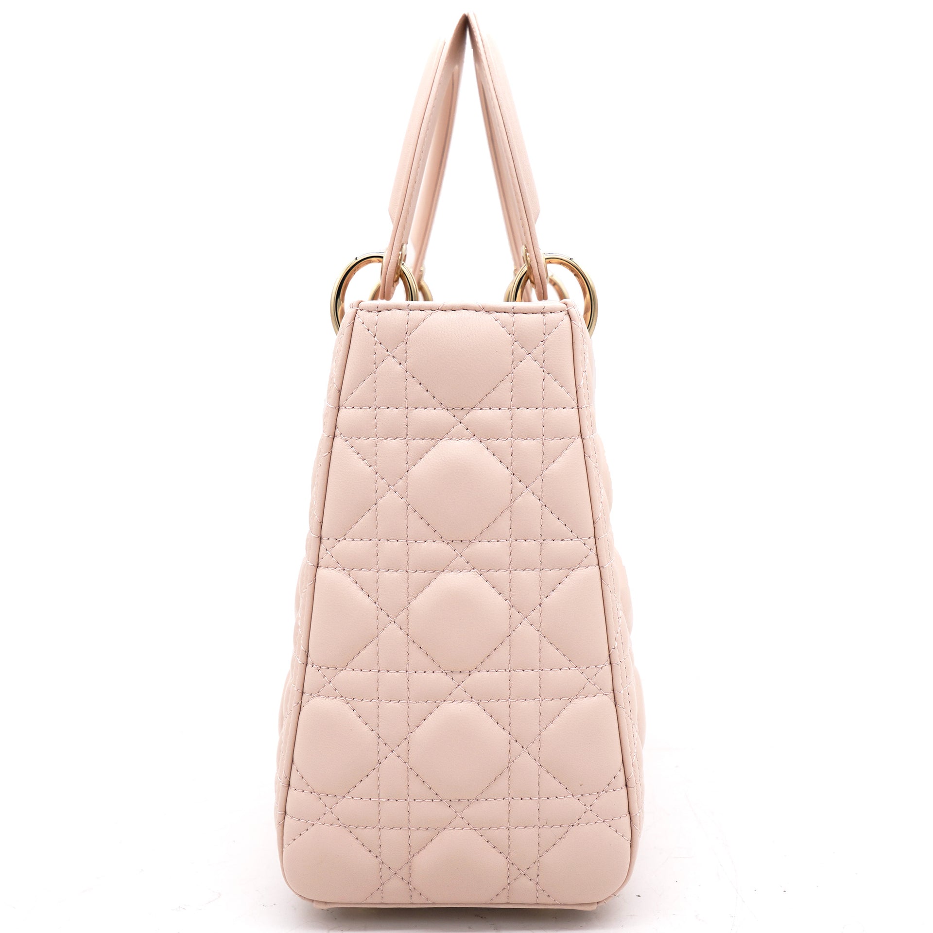 Light Pink Cannage Leather Medium Lady Dior Tote 2018
