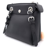 Backpack Pom Pom To School Black Leather Cross Body Bag