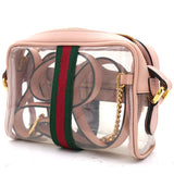 Women's Pink Ophidia Mini Transparent PVC Bag