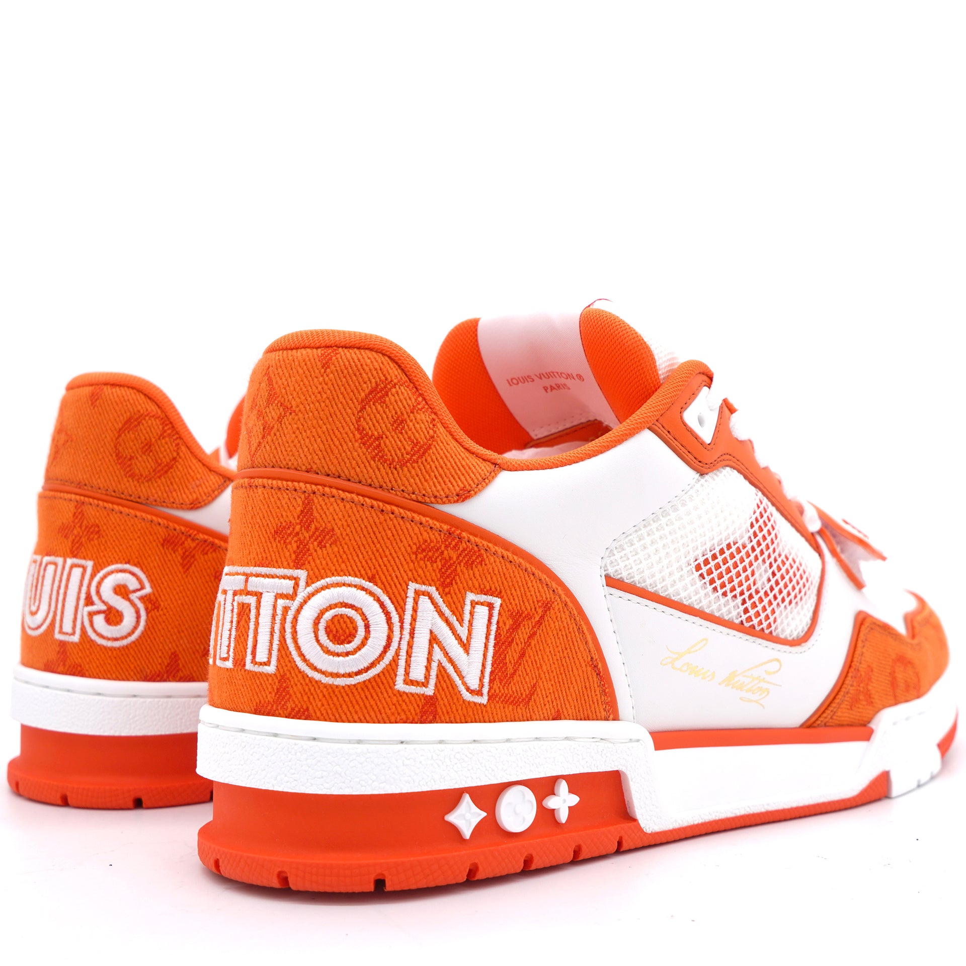 LOUIS VUITTON Trainer Sneaker Orange Size 8.5
