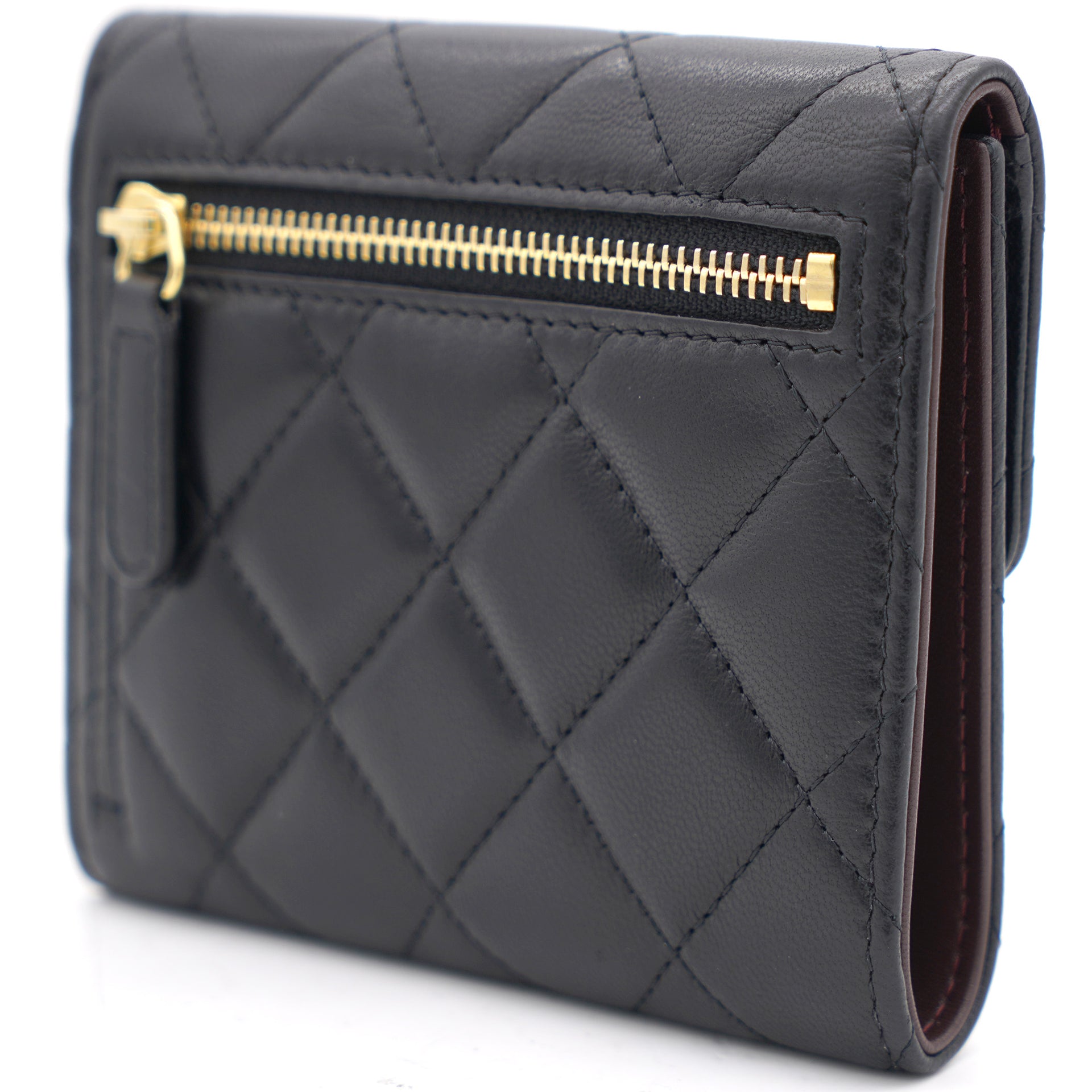 Chanel Black Quilted Caviar Leather Classic Continental Wallet