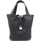 Black Taurillon Clemence Leather Picotin Lock 22 Bag