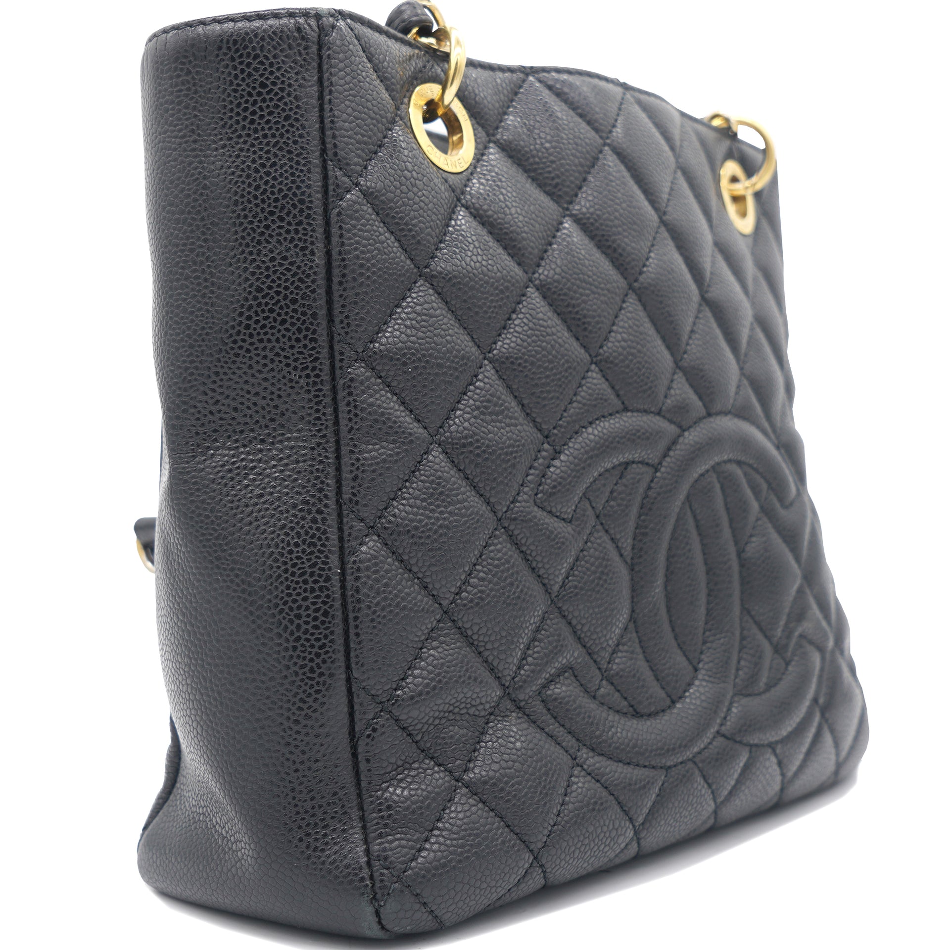 Chanel Black CC Logo Quilted Shopping Tote - Authenticity