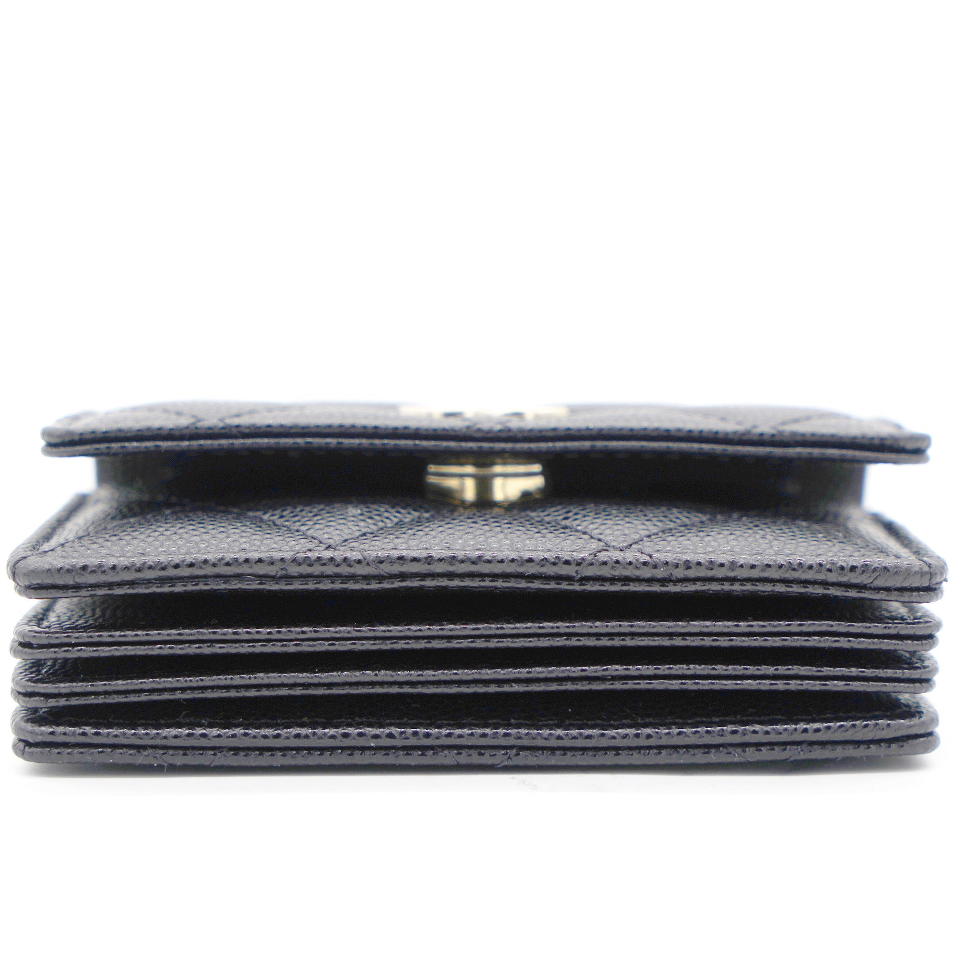 chanel caviar quilted flap card holder wallet black