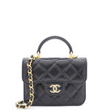 Chanel Green Quilted Leather Nano Top Handle Square Classic Flap Bag –  STYLISHTOP