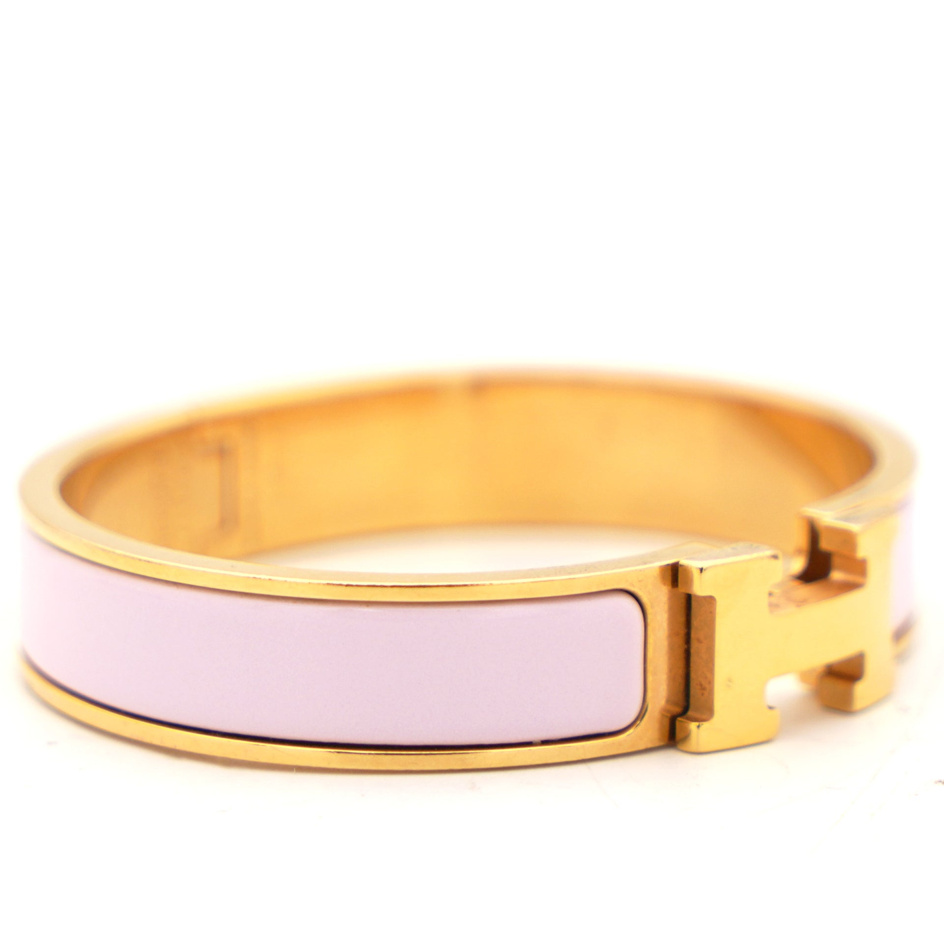 Hermès Clic H Bracelet Pink Metal ref.466151 - Joli Closet