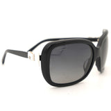 Black Acetate CC Bow Square Sunglasses