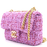 Pink Tweed Classic Flap Square