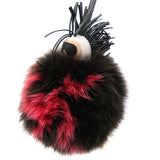 Black/Pink Pompom Fox-fur Super Karlito Bag Charm