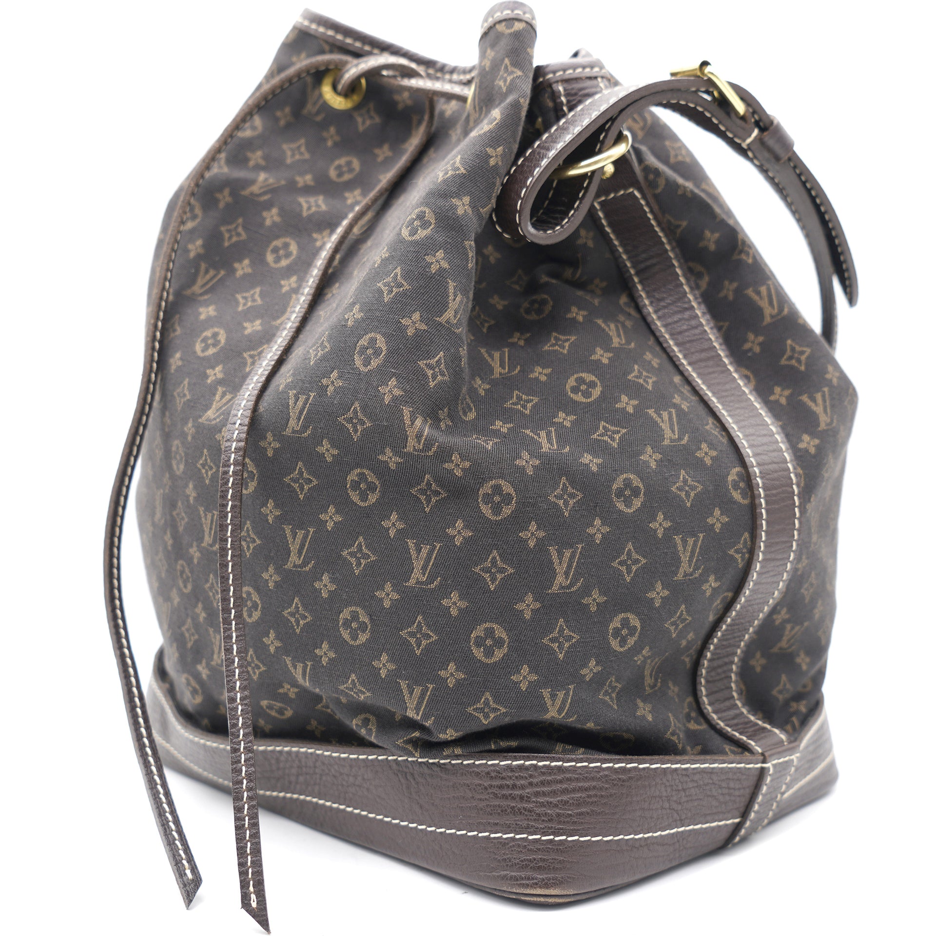 Louis Vuitton Ebene Monogram Mini Lin Bucket Bag Louis Vuitton
