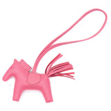 Pink Lambskin Rodeo PM Horse Bag Charm