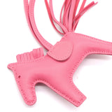 Pink Lambskin Rodeo PM Horse Bag Charm
