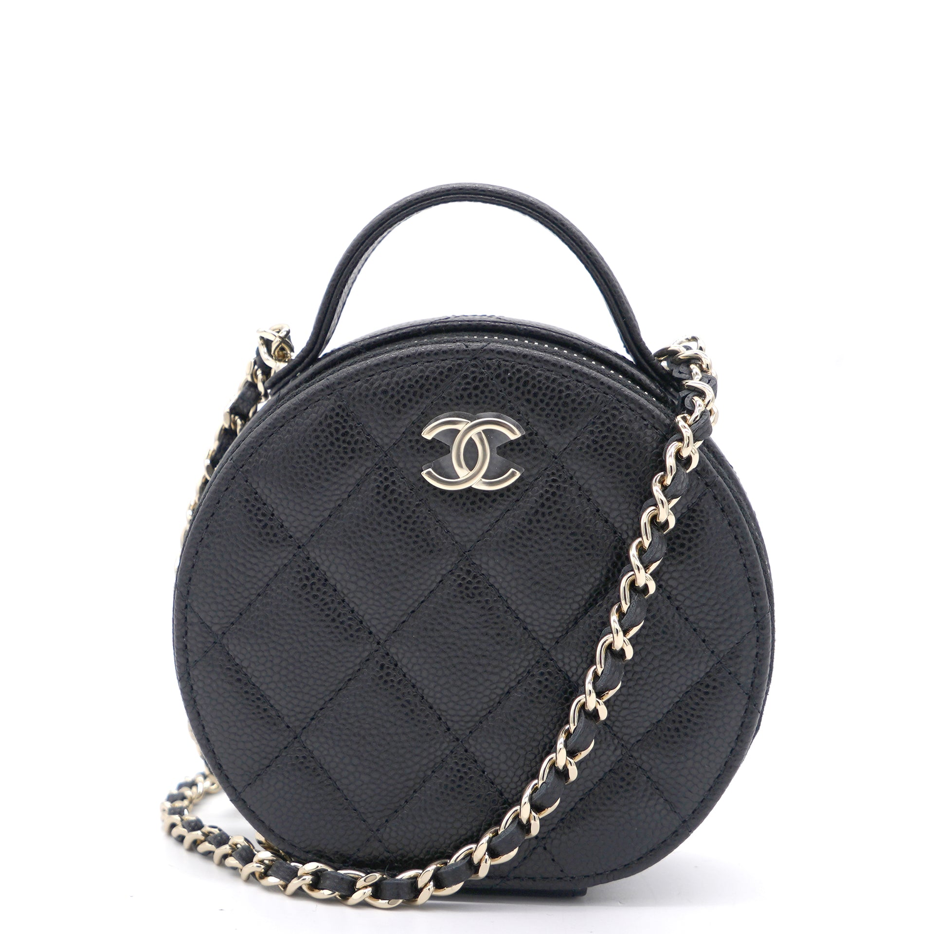 Chanel Round Vanity Clutch With Chain