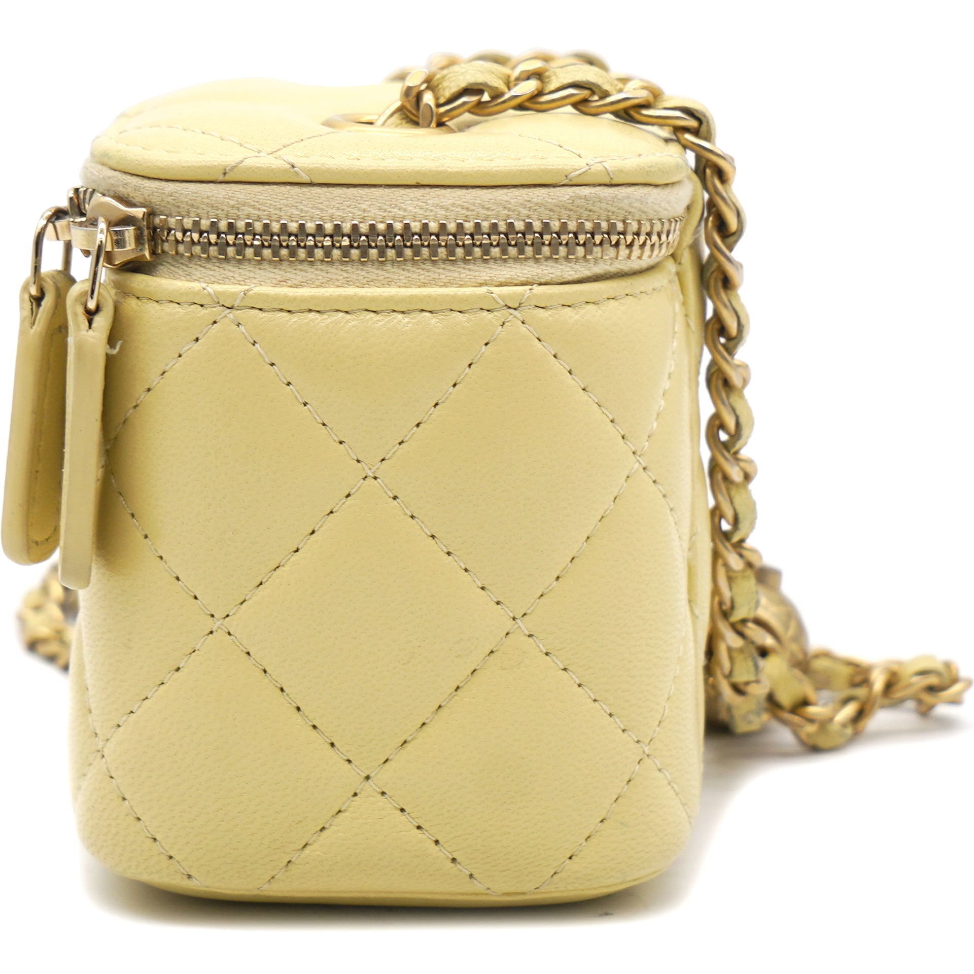 Chanel Yellow Quilted Mini Coco Beauty Vanity Case Pearl Crush – STYLISHTOP