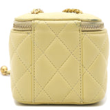 Yellow Quilted Mini Coco Beauty Vanity Case Pearl Crush