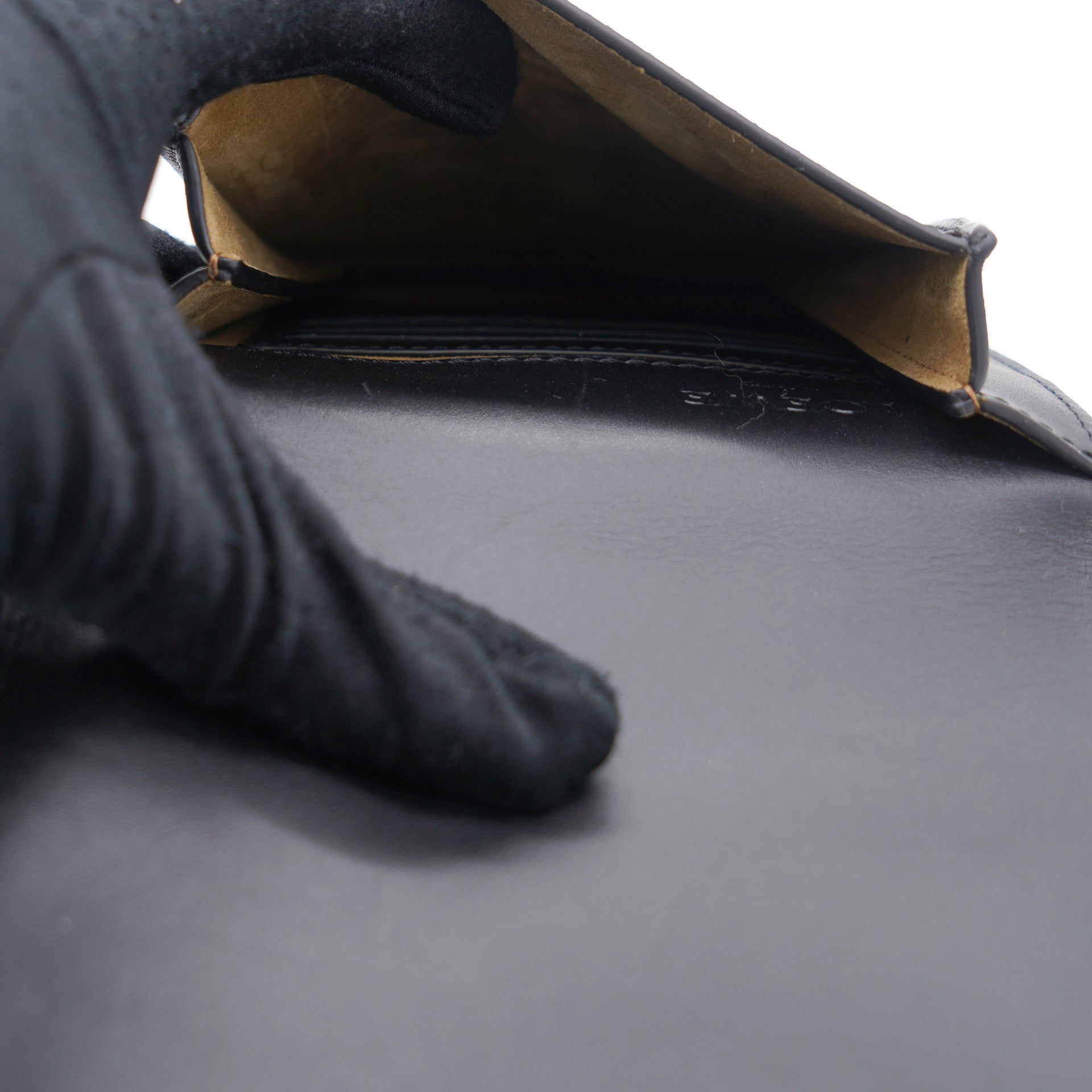 Black Leather Vertical Crossbody Bag