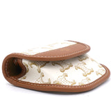 Micro Besace in Triomphe Canvas and Calfskin White