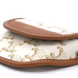 Micro Besace in Triomphe Canvas and Calfskin White
