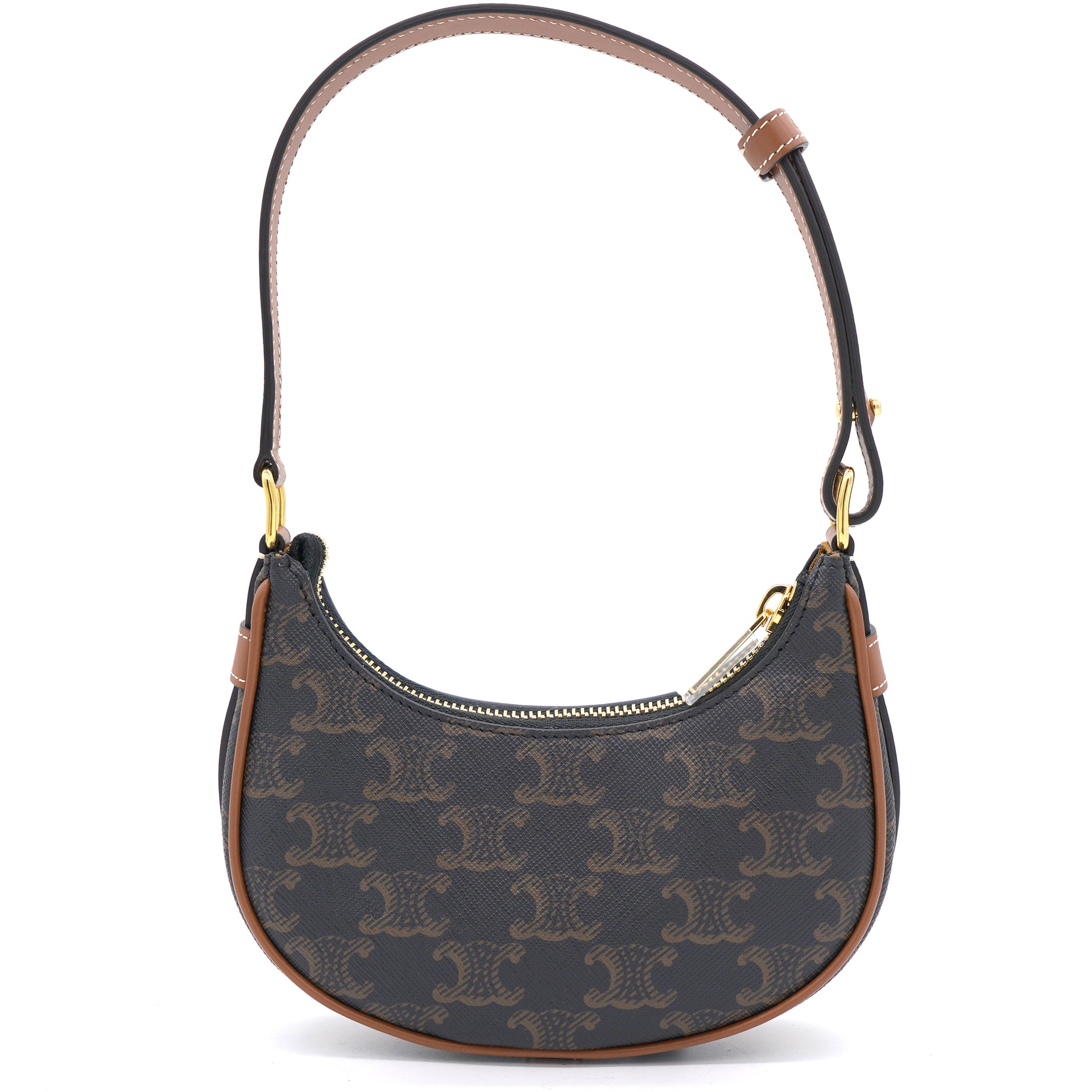 Celine - Mini Ava in Triomphe Canvas and Calfskin Leather - Brown - for Women