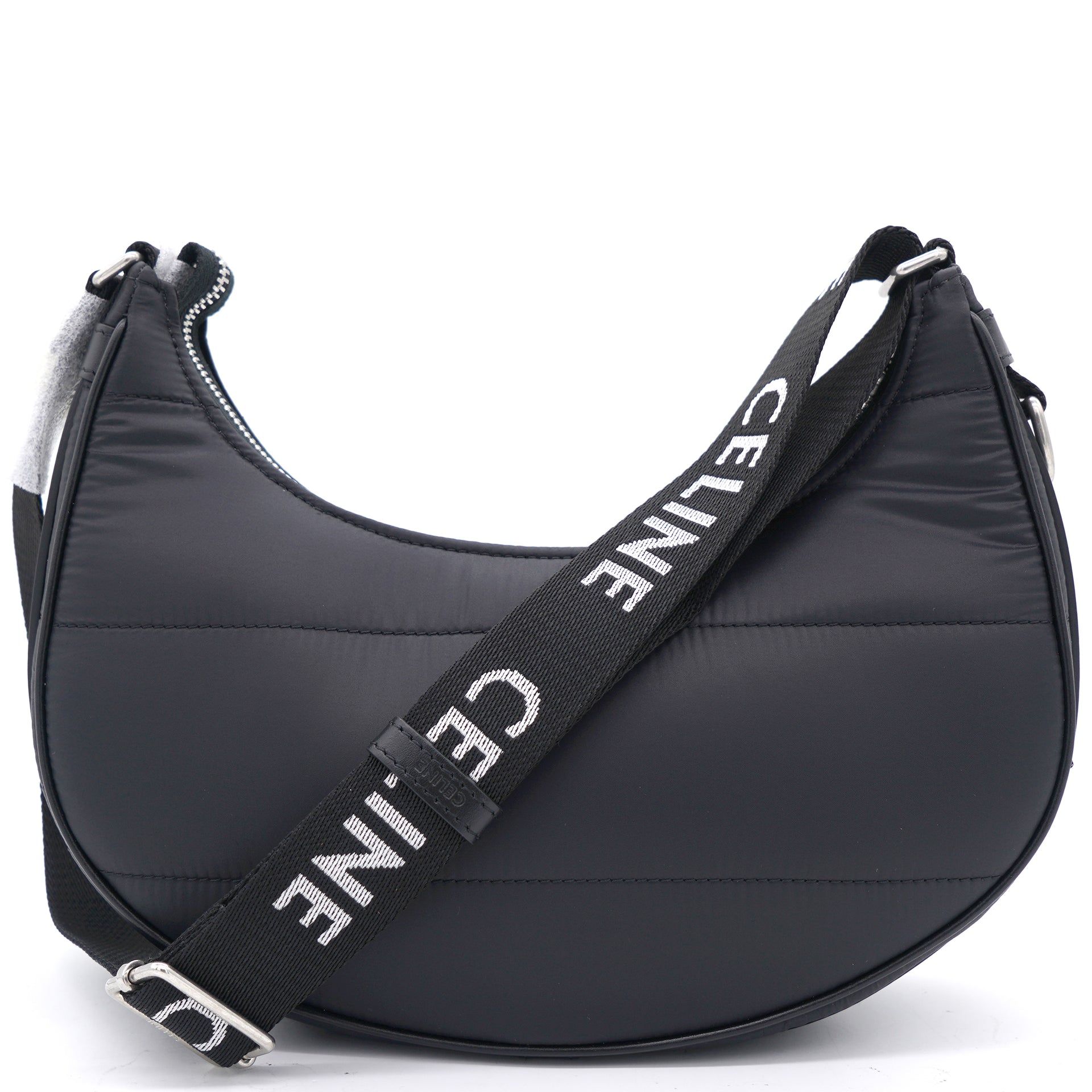 Celine Nylon Medium Ava Triomphe Shoulder Bag With Strap Black – STYLISHTOP