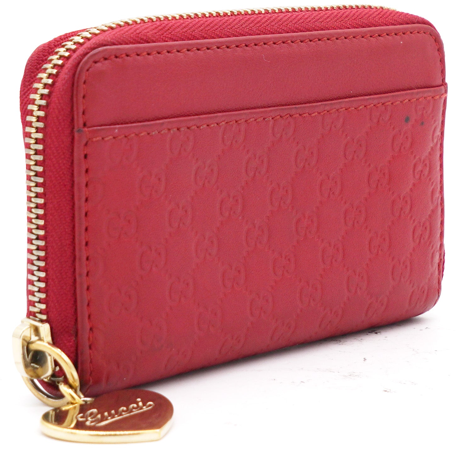 Red Guccissima Leather Zip Around Wallet