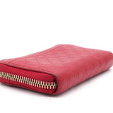 Red Guccissima Leather Zip Around Wallet