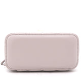 Lambskin Quilted Pearl Crush Small Vanity Case With Chain Lilac
