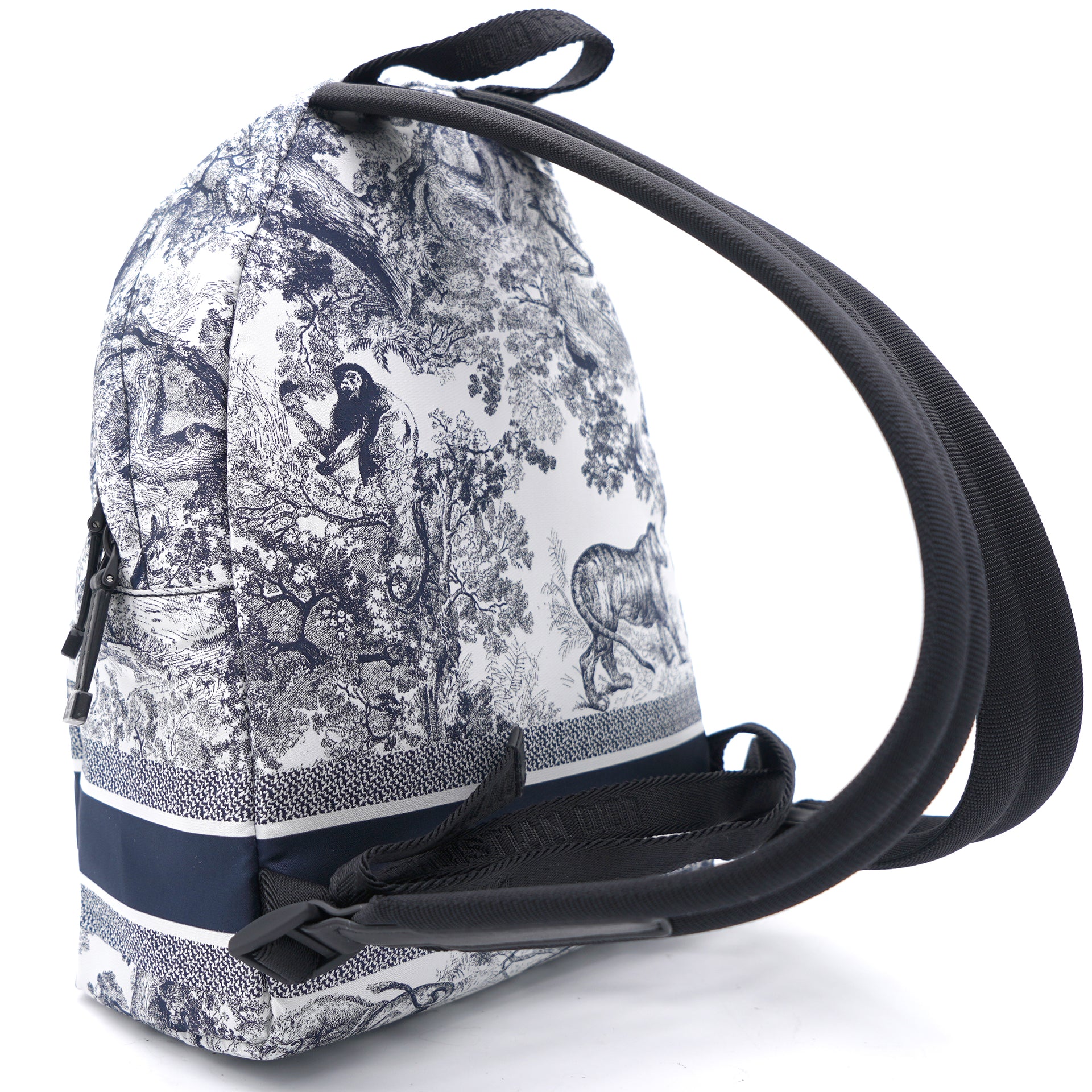 Small Diortravel Backpack Blue Toile De Jouy Reverse Technical Fabric