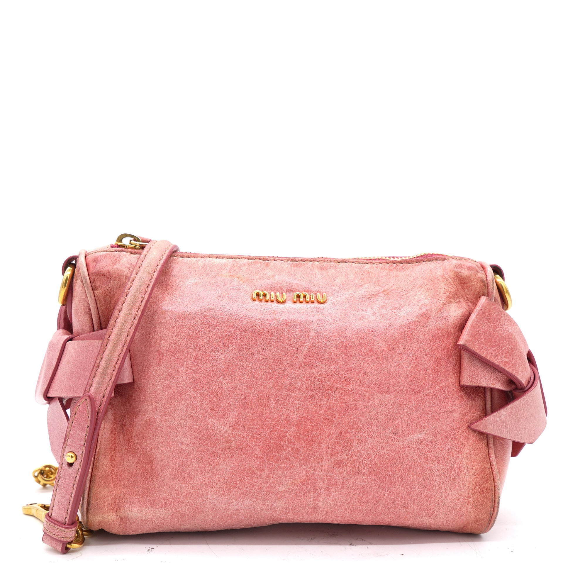 Miu Miu Vitello Lux crossbody bag, Pink
