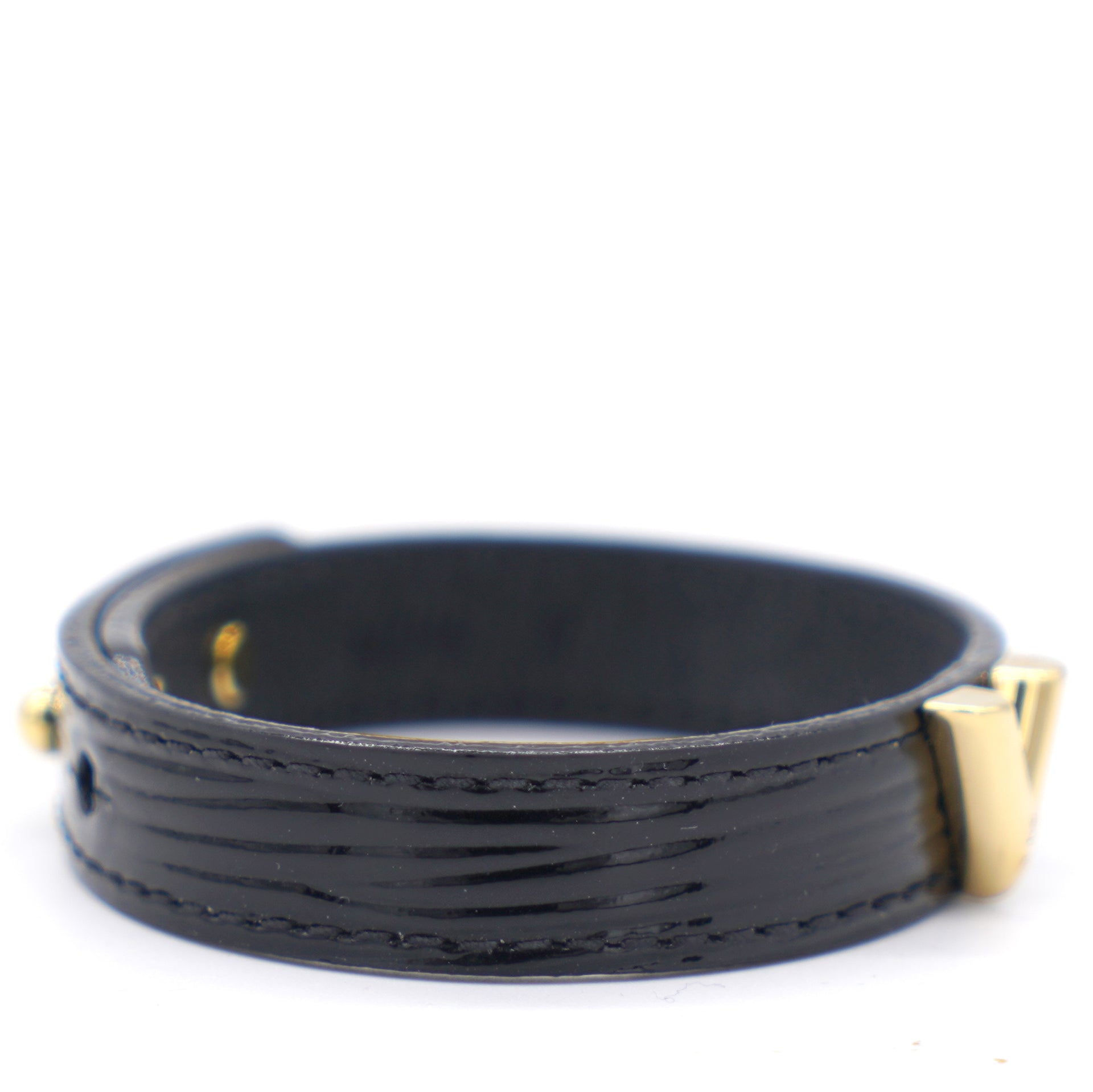 Essential v leather bracelet Louis Vuitton Black in Leather - 27243605