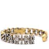 Metal Crystal J'Adior Chain Bracelet Gold