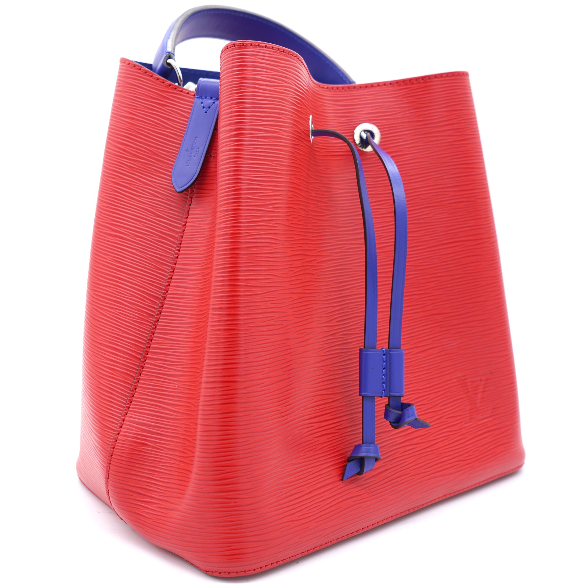 Louis Vuitton Neo Noe MM Bucket Shoulder Bag, Red and Blue Epi