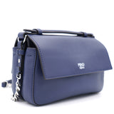 Micro Double Baguette Studded Leather Bag Navy