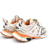 Women's Track Trainers in White and Orange Mesh and Nylon 37