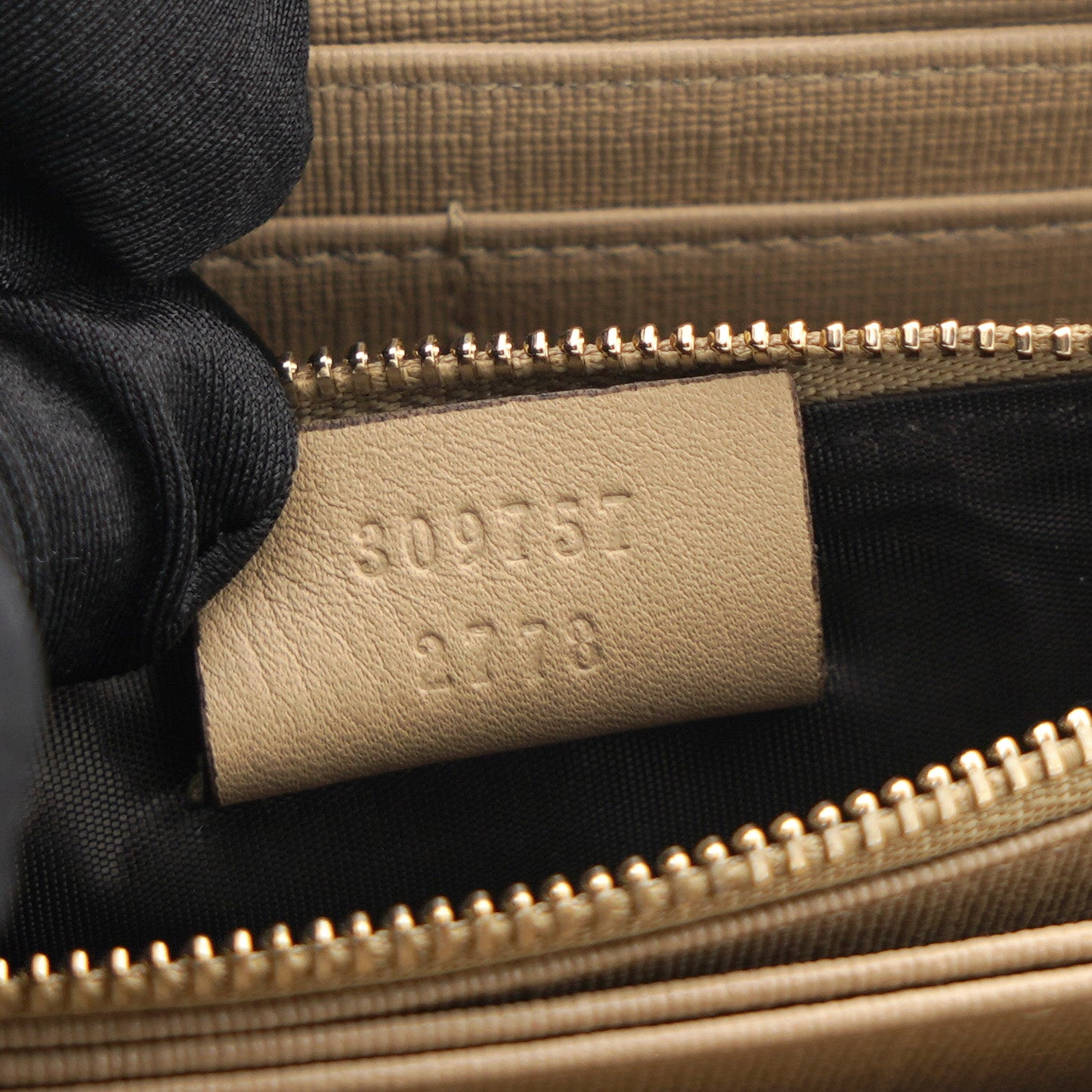 Beige/Beige GG Supreme Canvas and Leather Zip Around Wallet